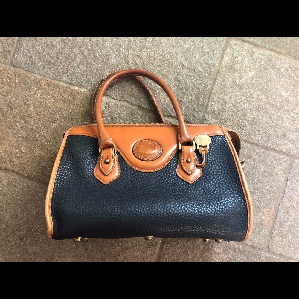 Vintage Dooney and Bourke Classic Black and Brown Leather Purse